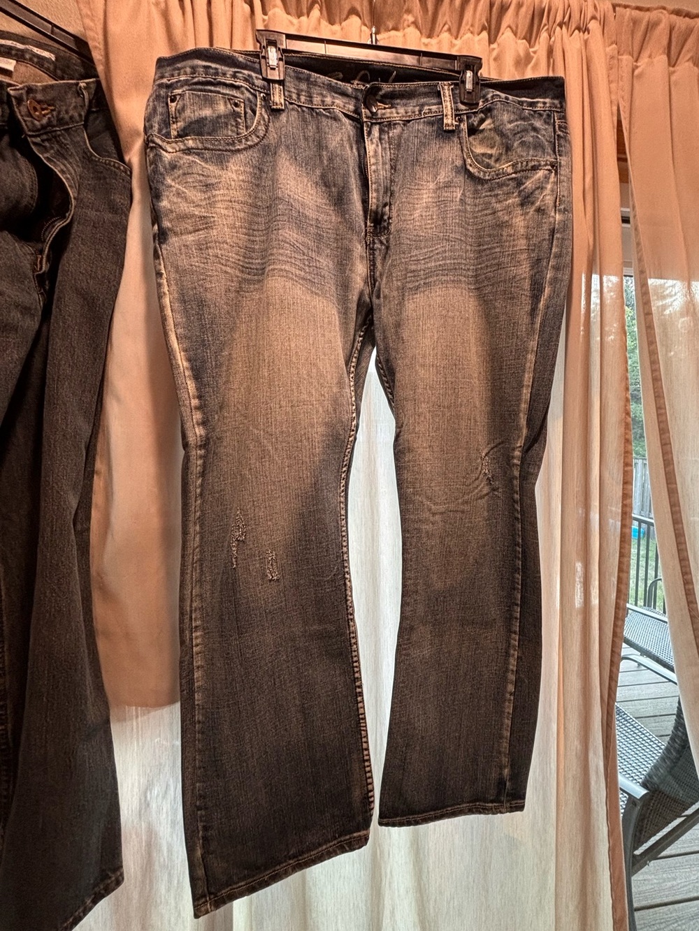 Men's Straight Fit Washed Dark Blue Jeans